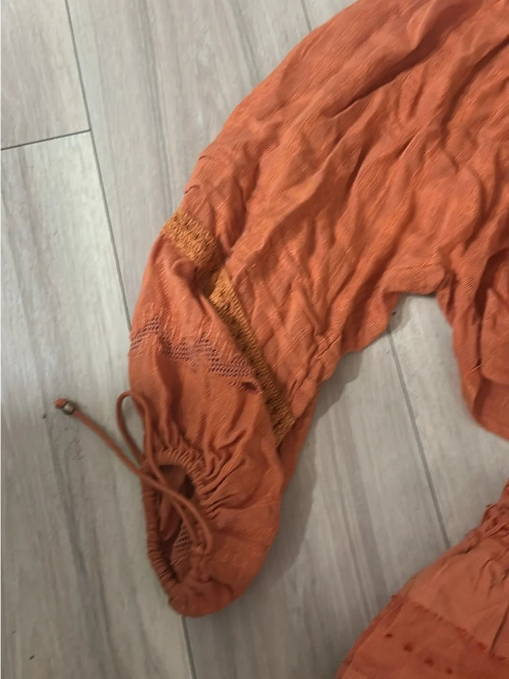 Free People Rust Orange Cropped Boho Short outfit